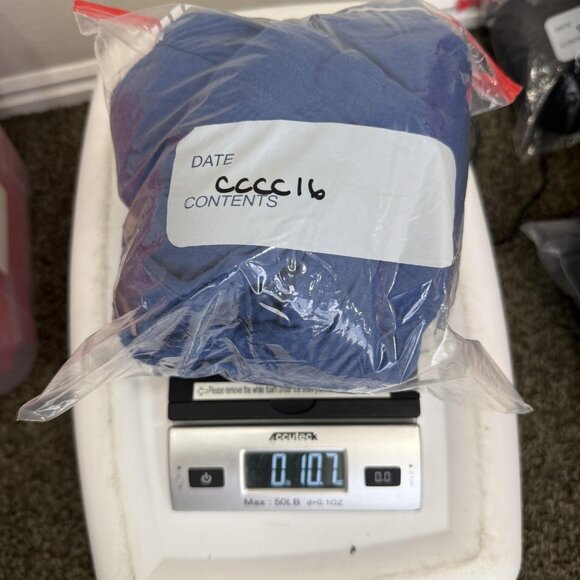 Chico's Dress Womens Large Blue Cotton Tiered V Neck Short Sleeve Midi Boho - Picture 9 of 9